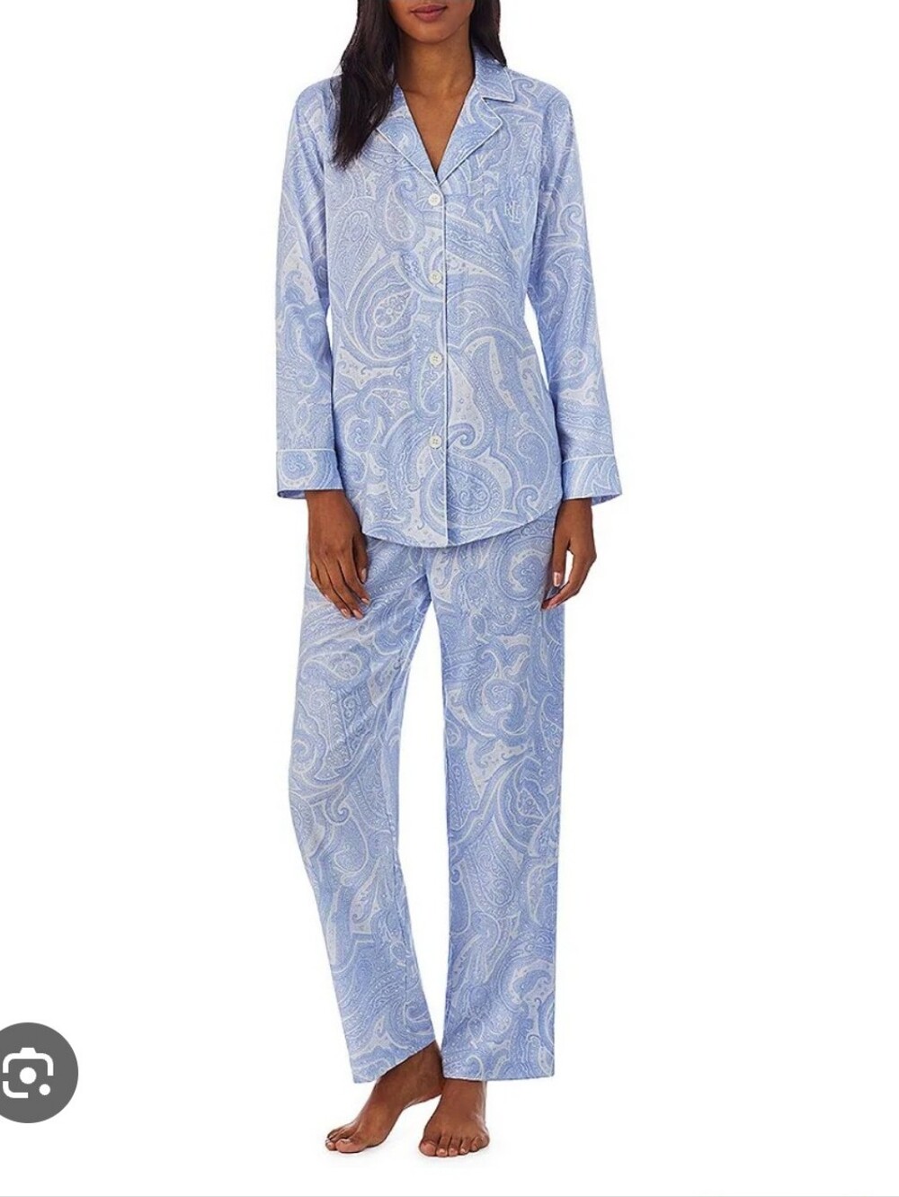 Ralph Lauren Paisley Print Long Sleeve Pajama Set